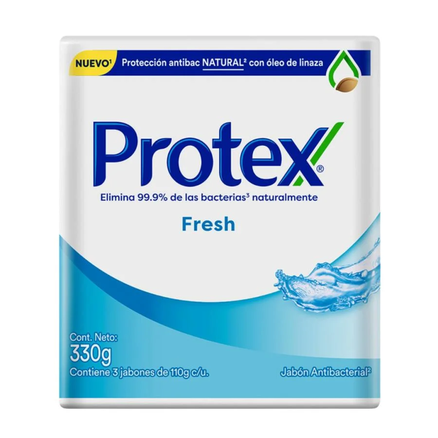 Jabon de baño antibacterial fresh 3pack protex 110 gr miniatura 1