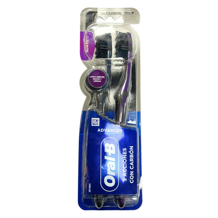 Cepillo dental wales charcoal oral b 2 unid miniatura 1