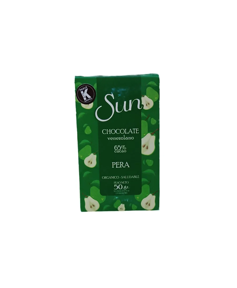 Barra de chocolate oscuro con pera sun 50g miniatura 1