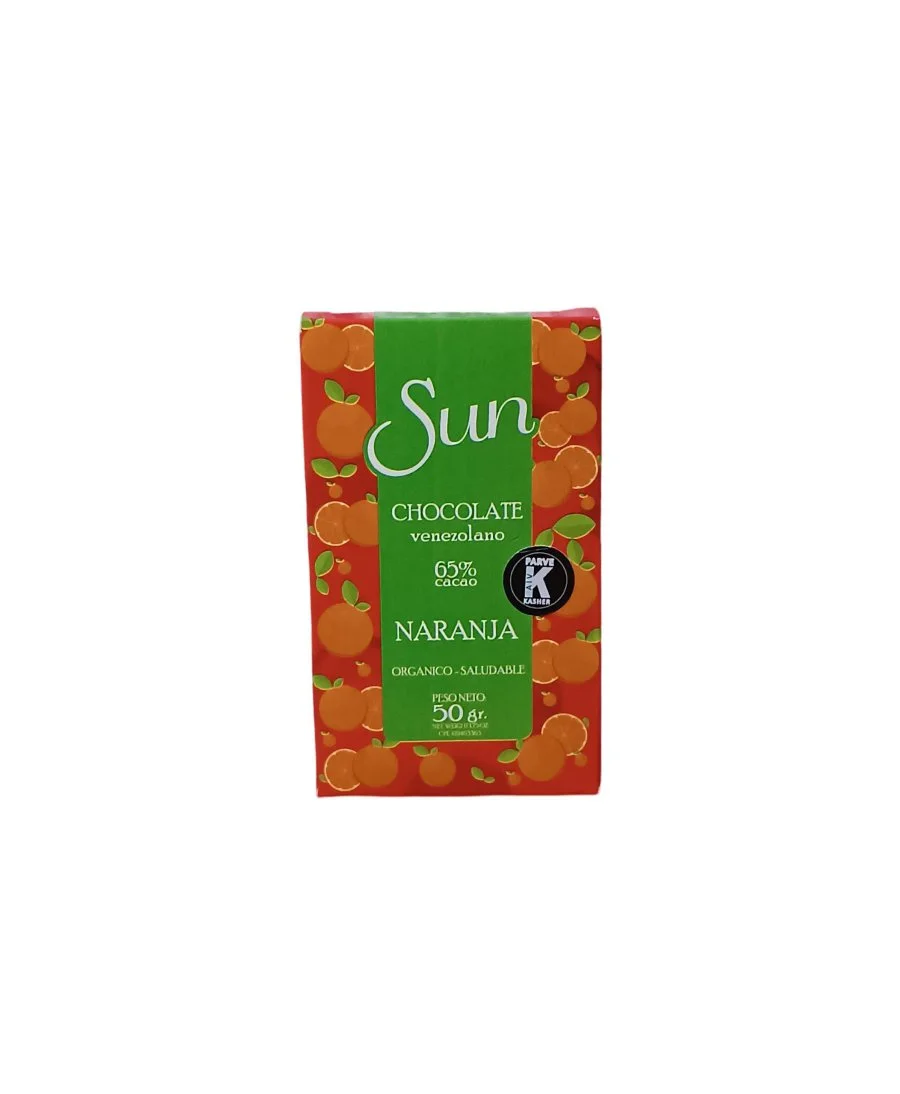 Barra de chocolate oscuro con naranja sun 50g miniatura 2