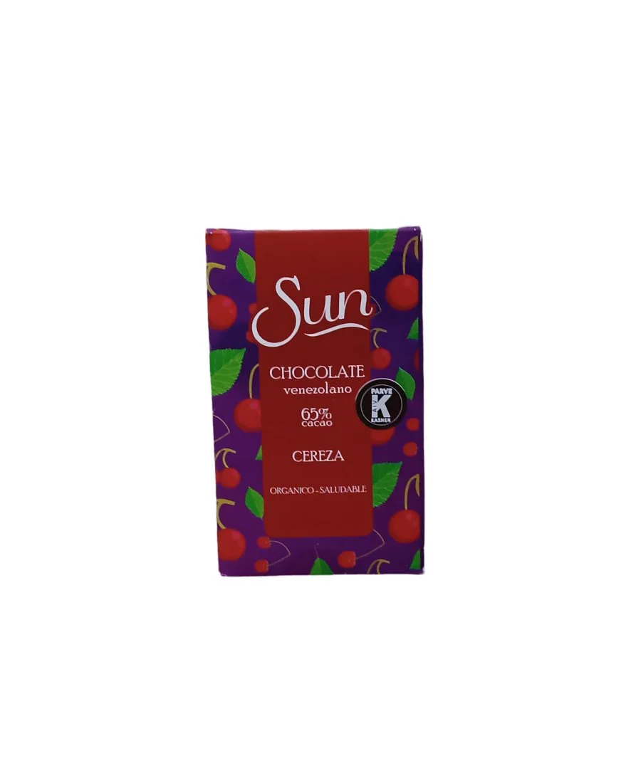 Barra de chocolate oscuro con cereza sun 50g miniatura 1