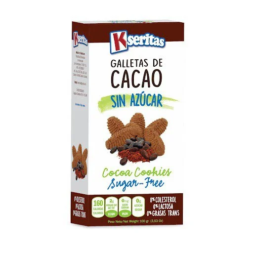 Galleta de cacao sin azucar kseritas 100g miniatura 1