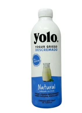 Yogurt liquido descremado natural yolo 750 ml