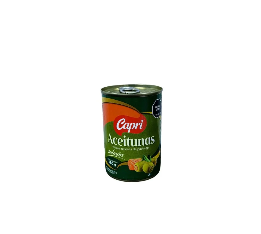 Aceitunas verdes rellenas con salmon capri 300 gr