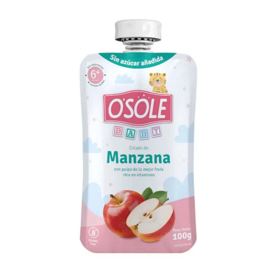 Compota pouch manzana sin azucar osole 100 gr
