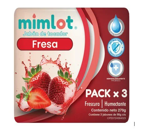 Jabon de tocador fresa 3pack mimlot 270 gr