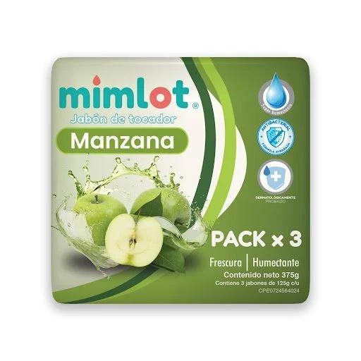 Jabon de tocador manzana 3pack mimlot 375 gr