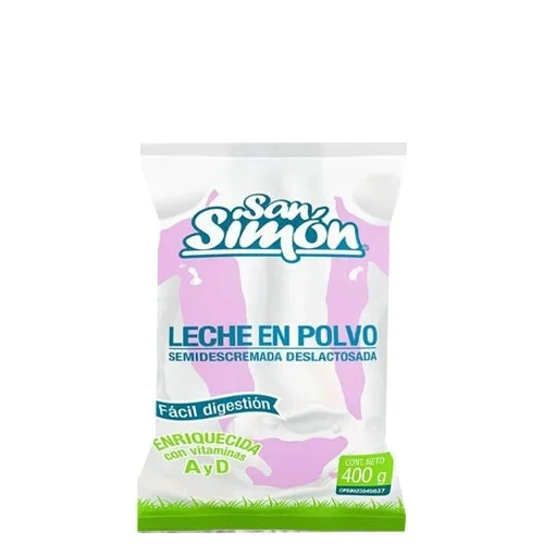 Leche en polvo semidescremada deslactosada san simon 400 gr